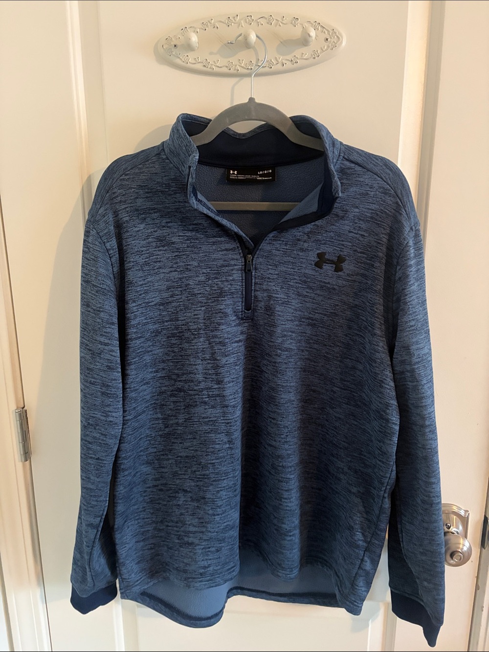 Under Armour Navy Heathered Quarter-Zip Pullover